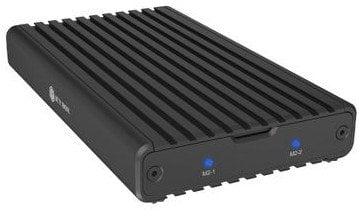 2-bay M.2 PCIe NVMe enclosure, USB 3.2 Gen2x2, toolless