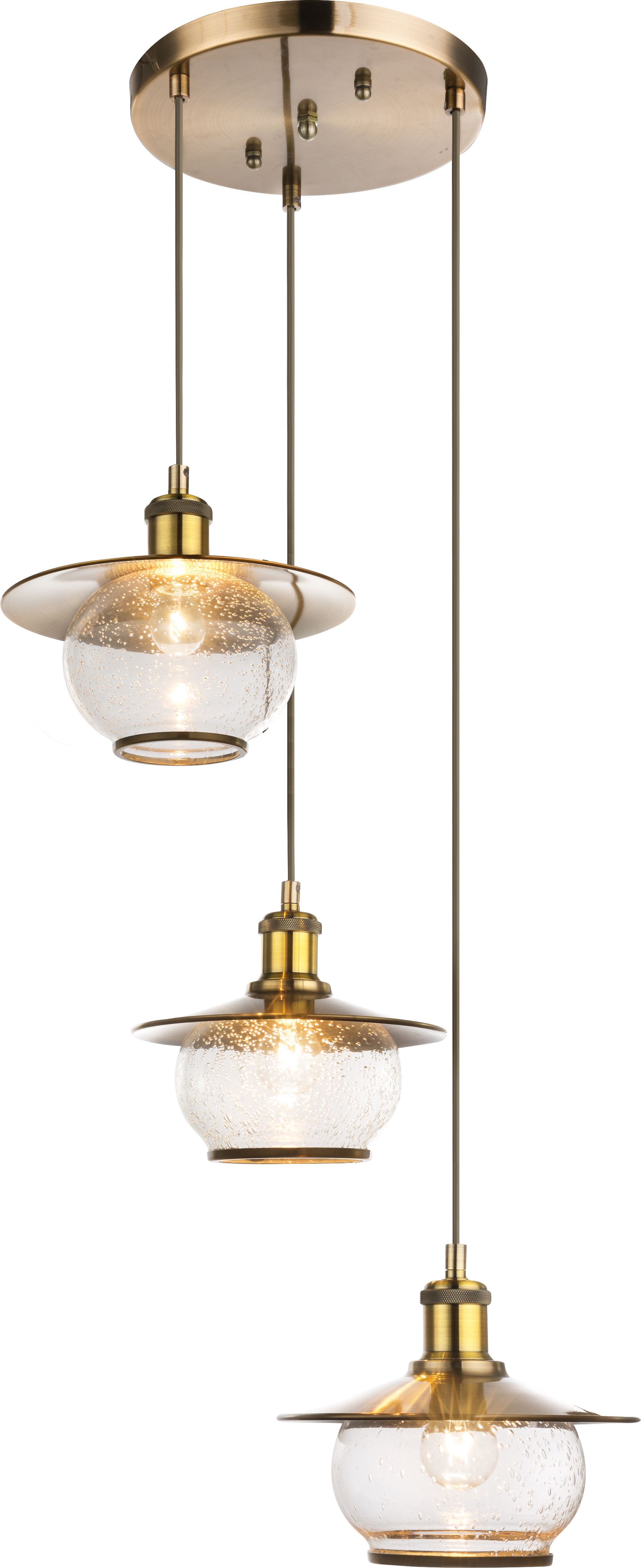 Lampa wisząca Globo NEVIS retro złoty (69030-3H)