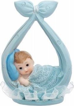 Party Deco Figurka dziecko w błękitnej chusteczce - 11 cm uniwersalny