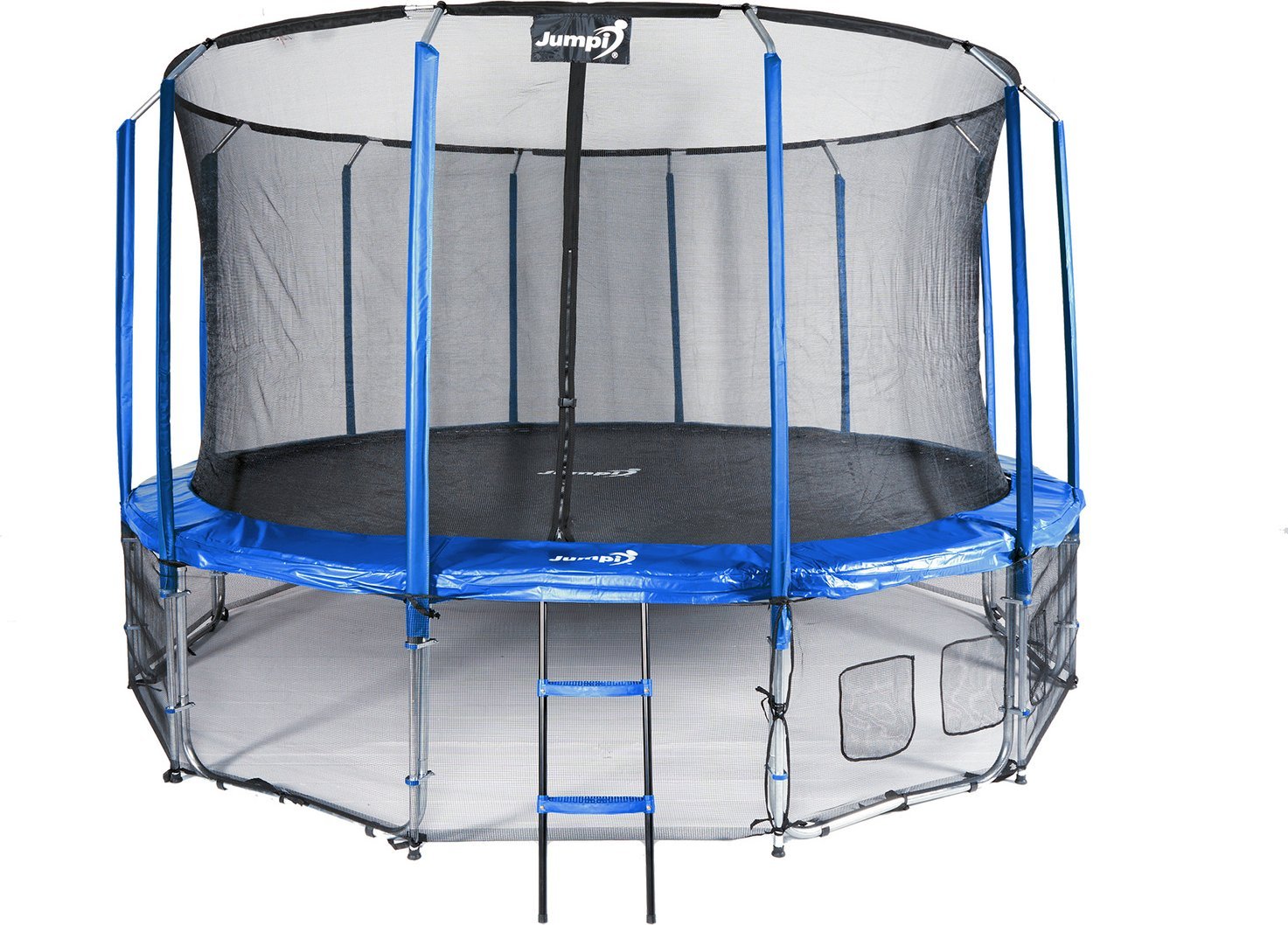 Trampolina ogrodowa Jumpi ogrodowa Maxy Comfort z siatką wewnętrzną 16 FT 487 cm niebieska