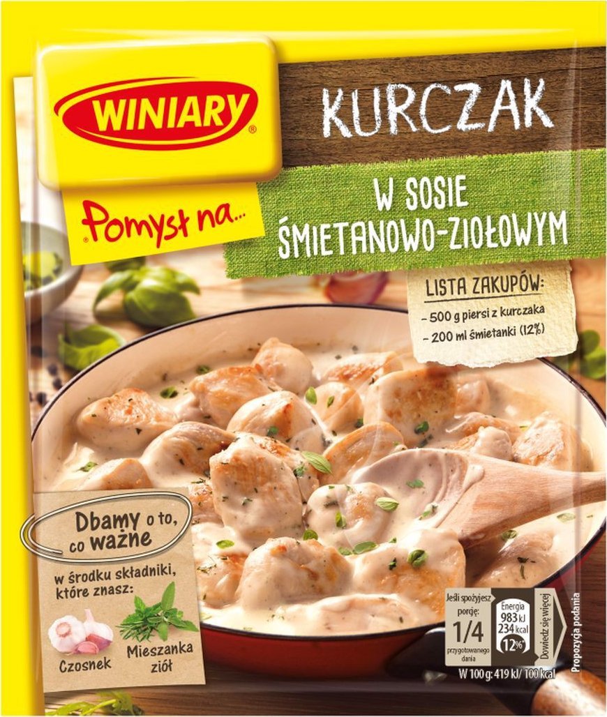 WINIARY Pomysł na... Kurczak w sosie śmietanowo-ziołowym 30 g