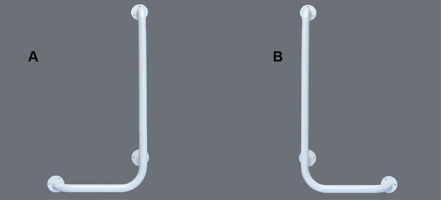 Koło Poręcz kątowa do natrysku 40x80cm ERGOPLUS, wersja prawa, kolor biały