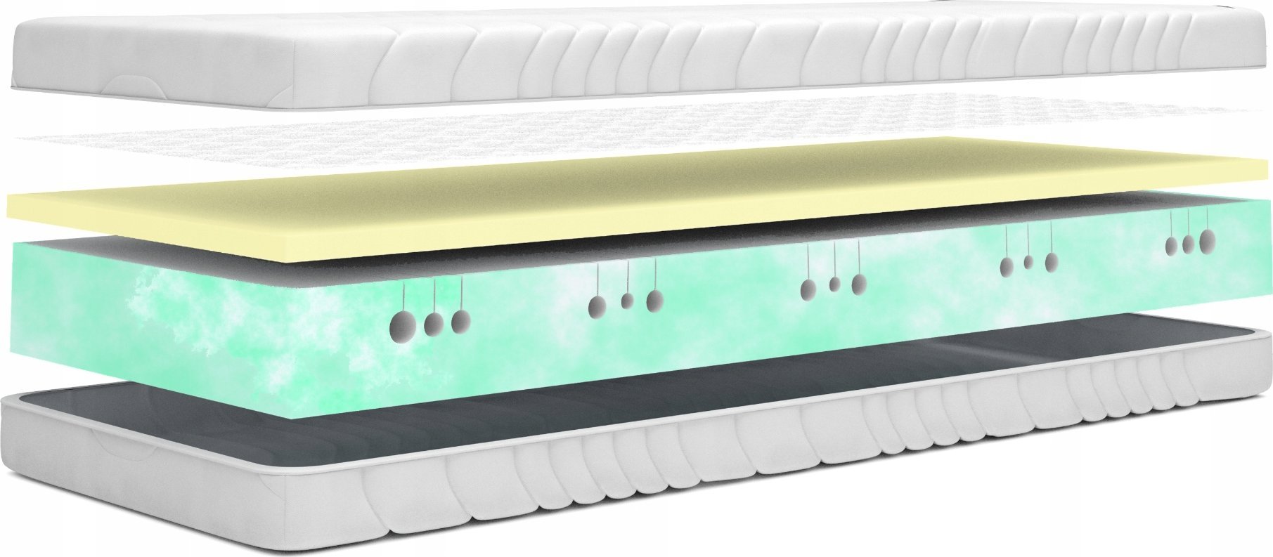 Materac piankowy ACTIV Visco 70x190 17cm | Pianka VISCO | Dwustronny H2/H3 | 7 stref | Pikowany pokrowiec |