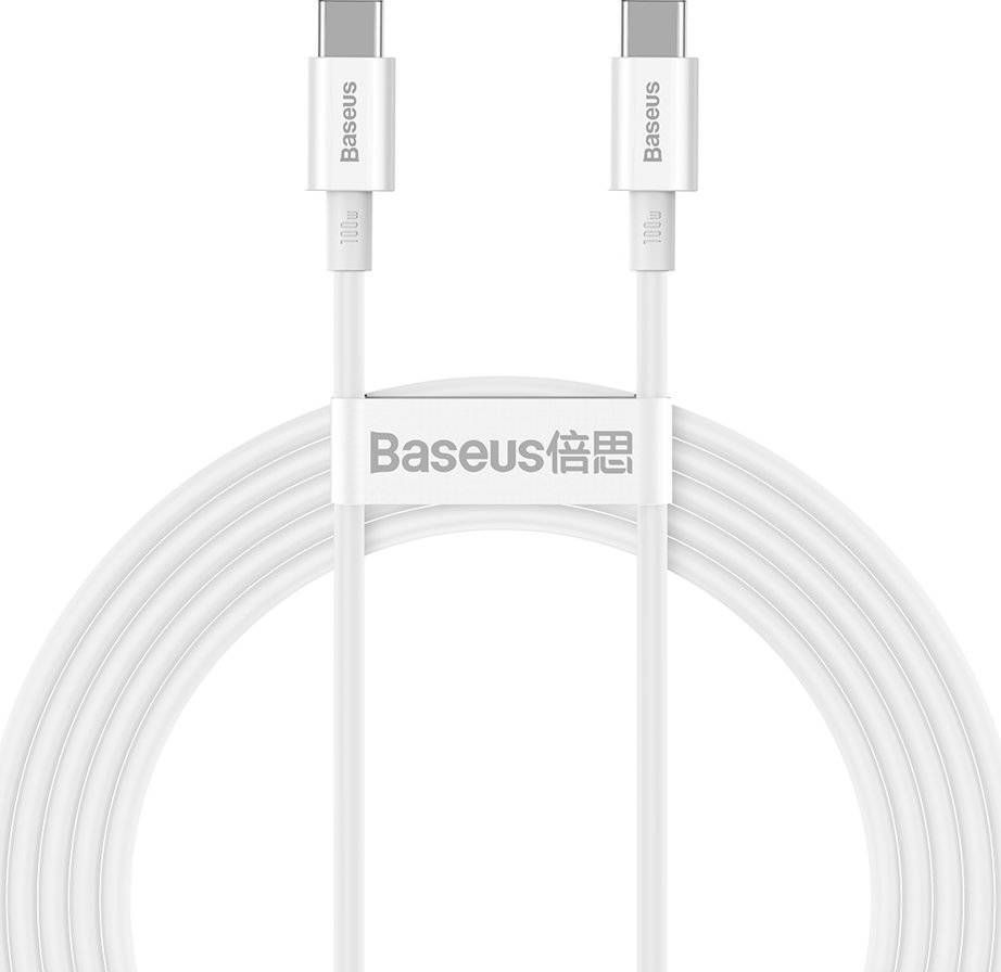 Kabel USB Baseus USB-C - USB-C 2 m Biały (BSU2861WHT)
