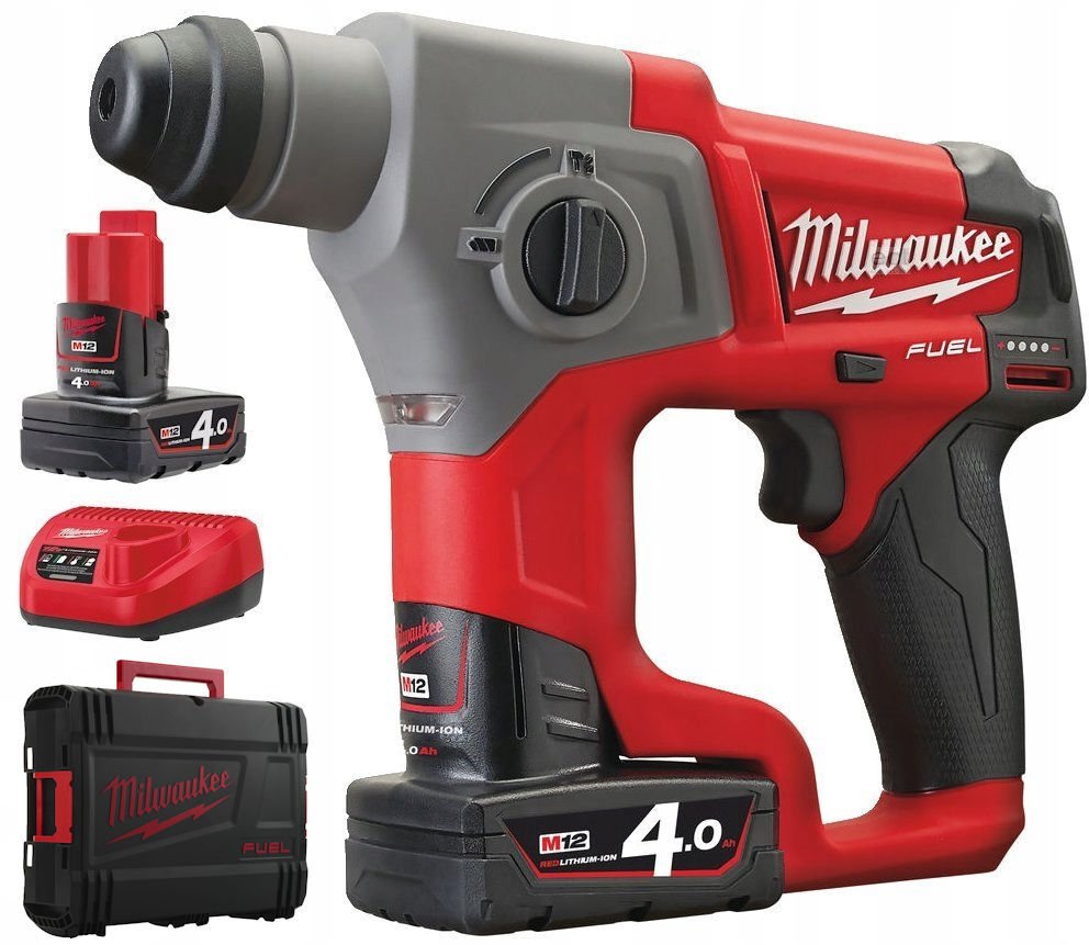 Akumulatorowa młotowiertarka SDS-PLUS M12 FUEL, z walizką, ładowarką i dwoma akumulatorami CH-402X 4933446049