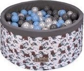 Blomster Suchy basen NIEDŹWIADKI + PIŁKI BABYBLUE-SZARE-PERŁOWE