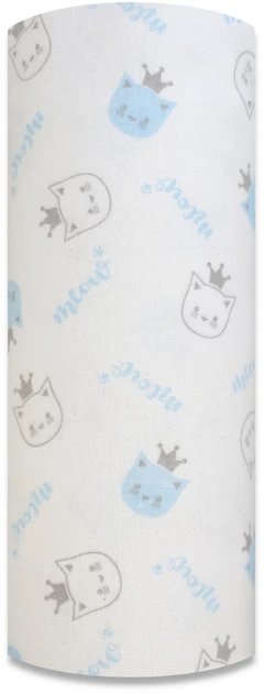 Pielucha flanela druk 70/80 Koty w koronie niebieskie 5240