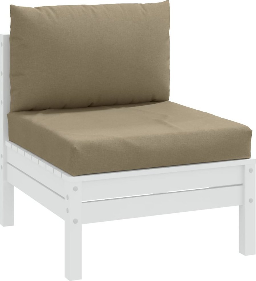 vidaXL Poduszki na sofę z palet, 2 szt., taupe melanż, tkanina