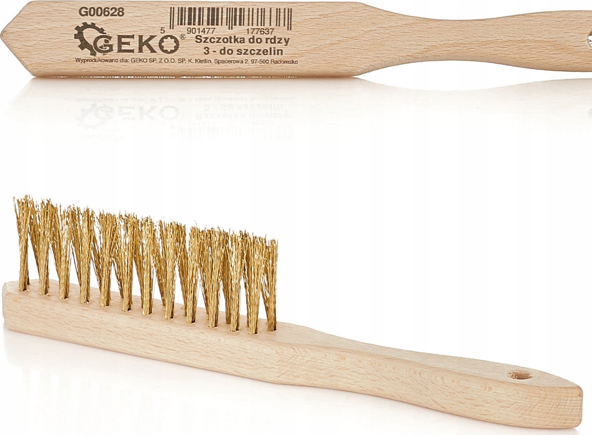 Geko Szczotka do rdzy druciana żółta 3 rzędy do szczelin drewno (50/120)