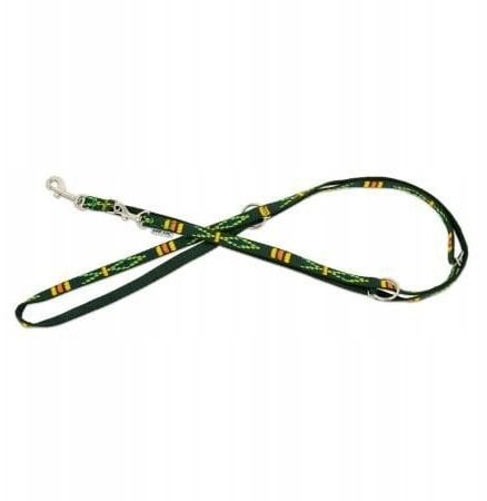 Barry King Smycz regulowana dla psa, zielony, wzór etniczny, taśma polipropylenowa, 20mm/220cm