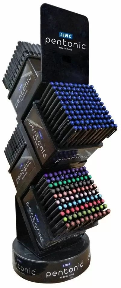 Display długopisów LINC Pentonic, śr. kulki 0,7mm, gr. linii 0,3mm, 100 szt., mix kolorów