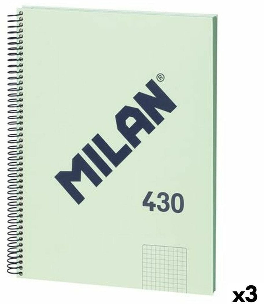 Notatnik Milan 430 Kolor Zielony A4 80 Kartki (3 Sztuk)