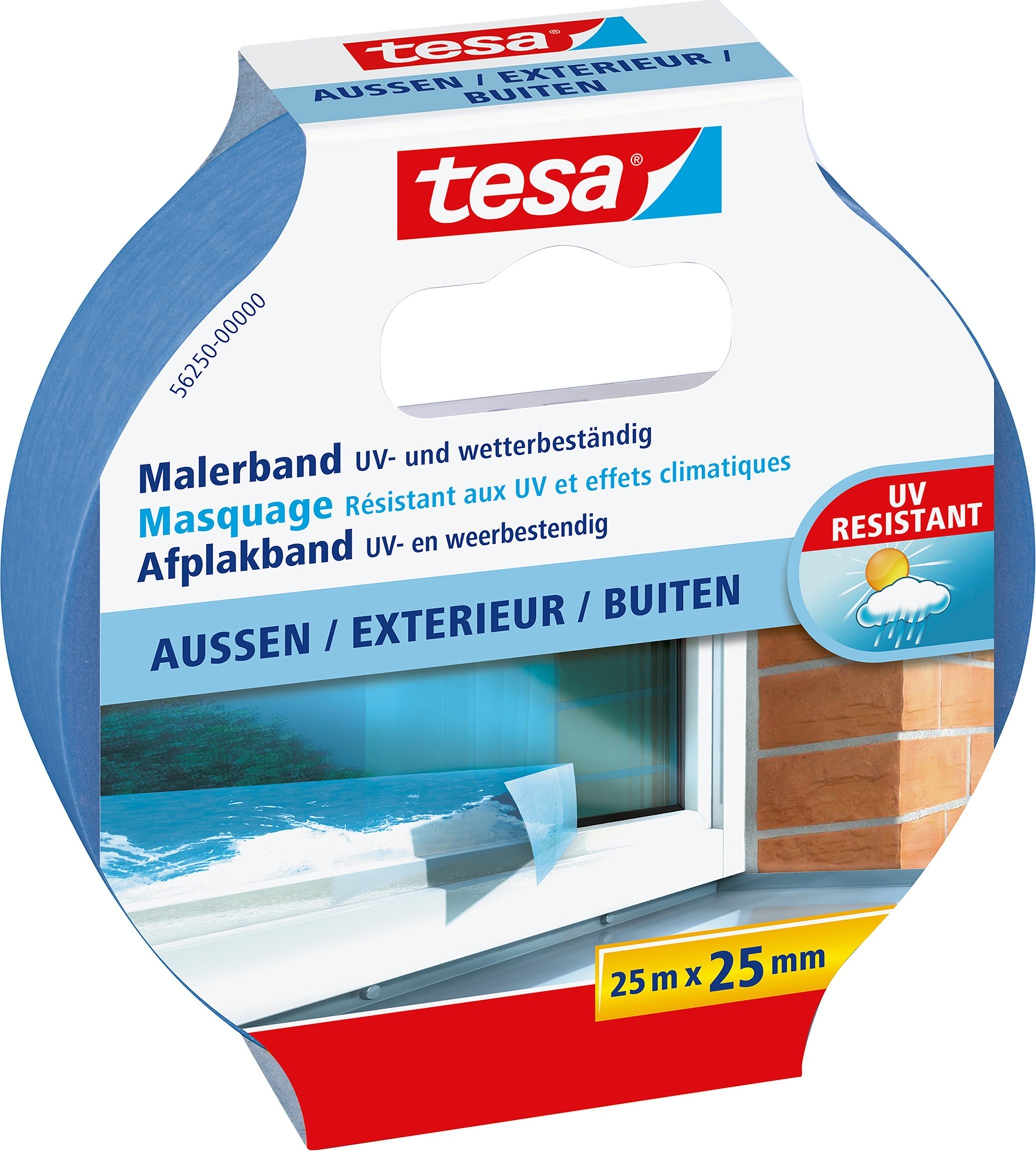 Tesa Tesa Masking Tape 25m x 25mm Preci.outdoor Blue 04440