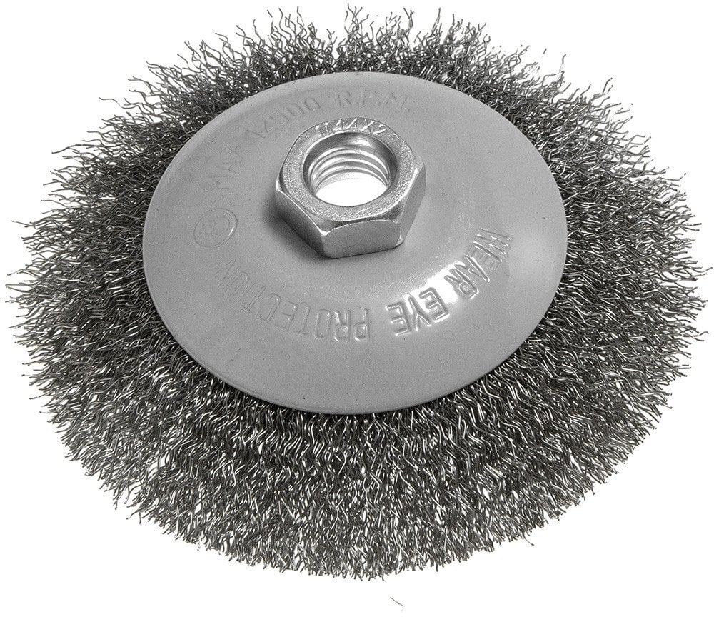 Szczotka druciana tarczowa 115 mm, drut karbowany, stalowy, M14