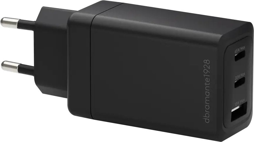 Zasilacz do laptopa dbramante Zasilacz - 65 Wat - 3 wyjścia (2 x USB-C, USB) - czarny