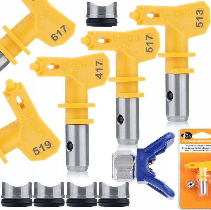 Rosfix Rosfix 5X Dysza Malarska Model - 513 517 519 417 617 + Osłona dyszy ze stali nierdzewnej