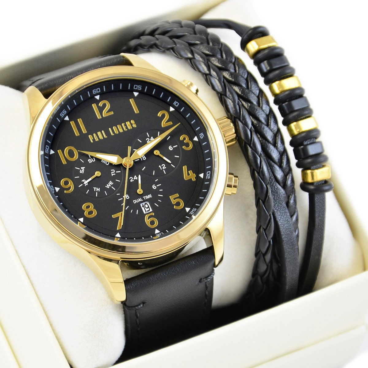 Zestaw męski zegarek męski Paul Lorens - BAYAS - PL20011A-1A2 + bransoletka