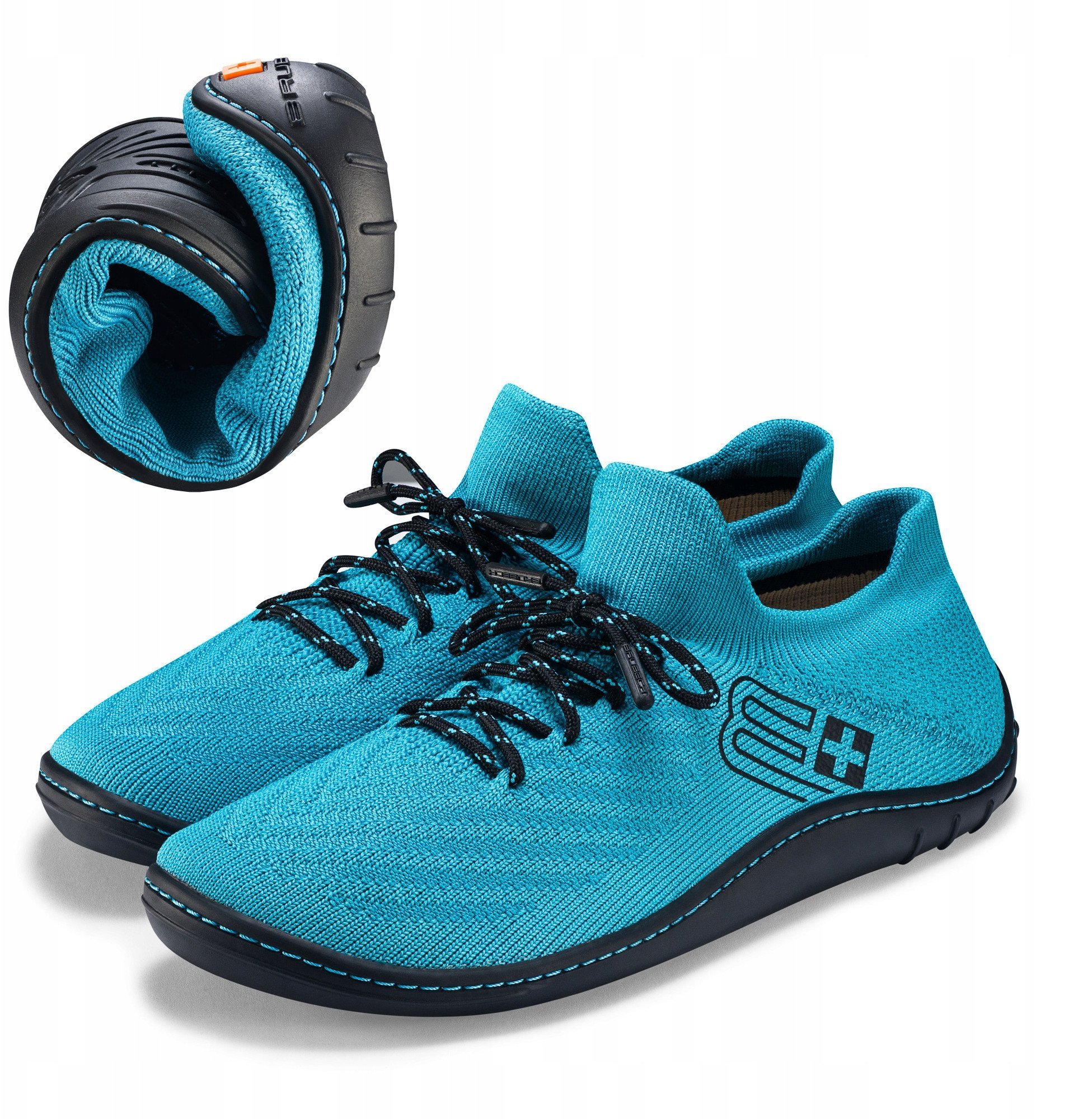 SH5010W Buty damskie BAREFOOT MERINO turkusowy/czarny 37