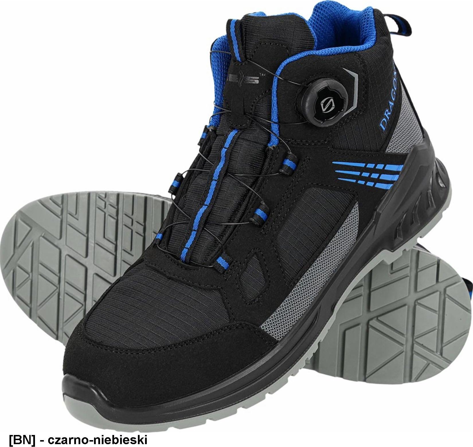 Reis BRSTRIAL-T SB SR SC - męskie trzewiki bezpieczne STRIAL podnosek zapinane za pomocą pokrętła podeszwa antypoślizgowa cholewka wykonana z tkaniny