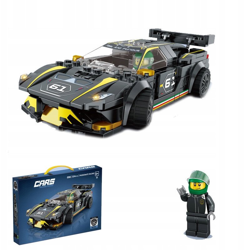 324PCS Model Samochodu Edukacyjne Klocki Konstrukcyjne dla Dzieci czarny