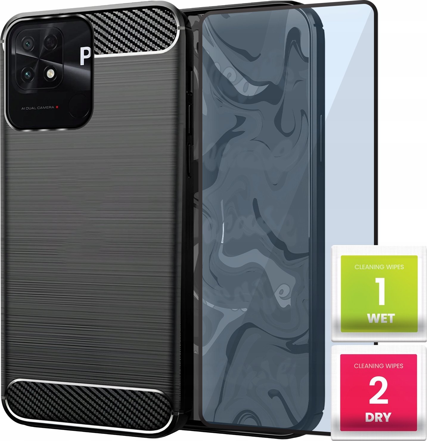 Hello Case ETUI DO XIAOMI POCO C40 | PANCERNE KARBON CASE CZARNE