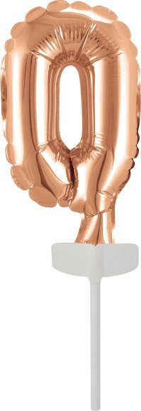 AMSCAN Balon foliowy mini cyfra 0 różowe złoto 7,5x12cm