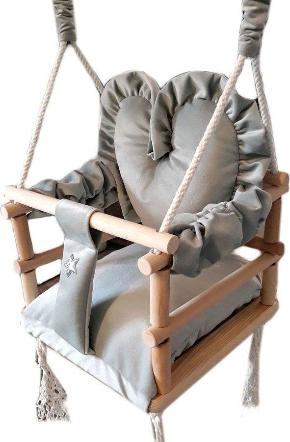 Huśtawka Elior Szara huśtawka dla dziecka serce - Aurelia 3w1 (E11347)
