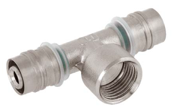 Kisan Trójknik zaprasowywany z gwintem wewnętrznym GW 16x1/2"x16 - WL32.22.11.20