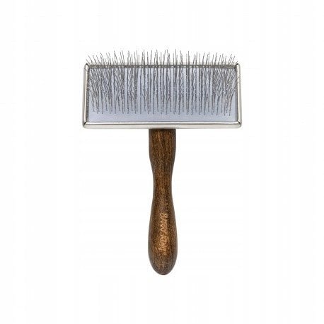 Ekskluzywna szczotka pudl�wka prostok�tna, dla zwierz�t, drewno bukowe, stal, wym. 11,7x15,6cm