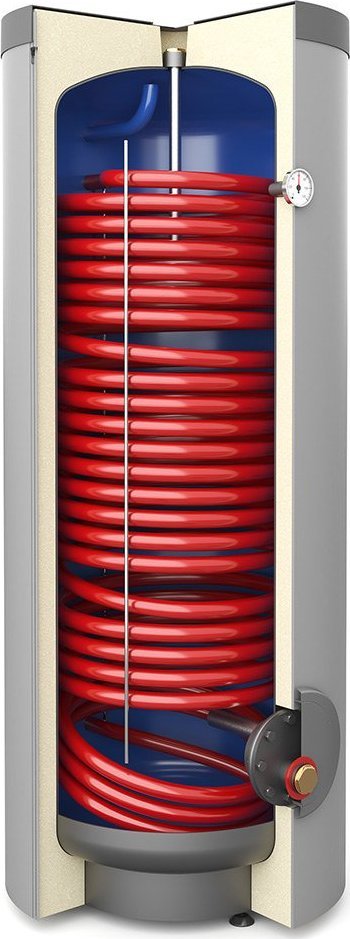 Galmet Wymiennik c.w.u. do pomp ciepła z wężownicą spiralną 3.8m2, emaliowany, stojący - poliuretan, PVC - SGW(S) Tower Grand 400