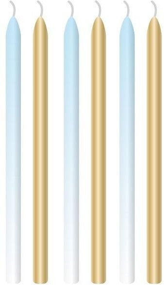 Świeczki urodzinowe ombre niebieskie 12cm 6szt.