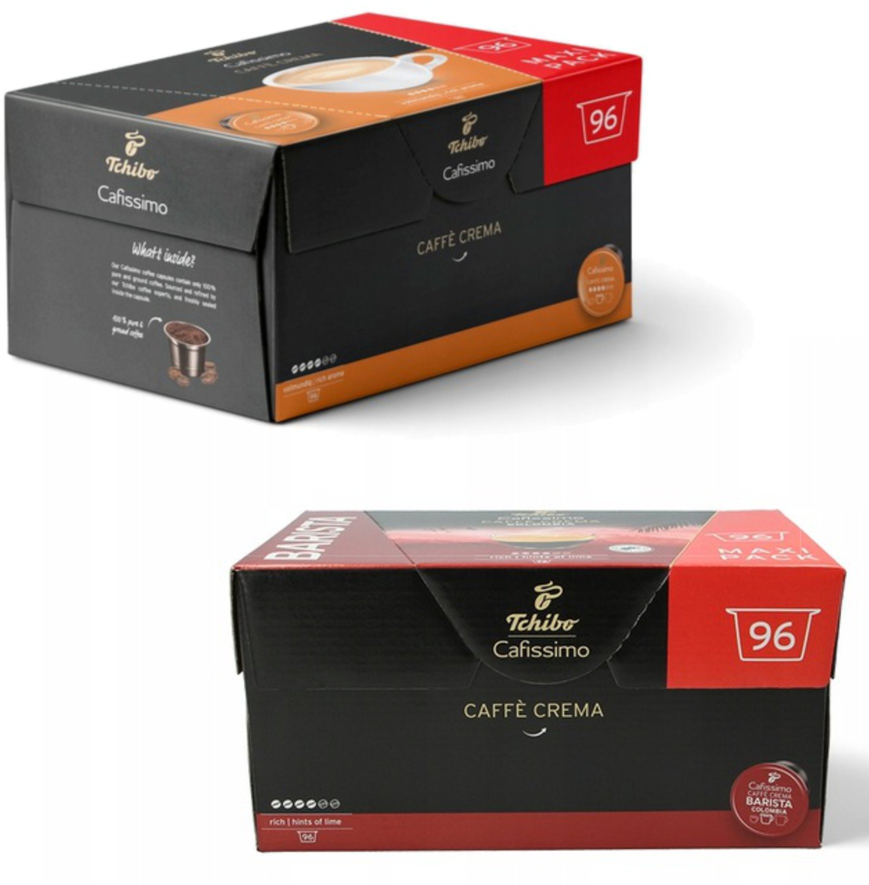 Tchibo Cafissimo Crema Rich Aroma 96 Kap. Arabika / Kolumbia 96 Kap. Zestaw