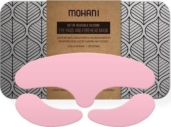 Mohani Mohani Wielorazowe płatki silikonowe pod oczy i maska na czoło Pink