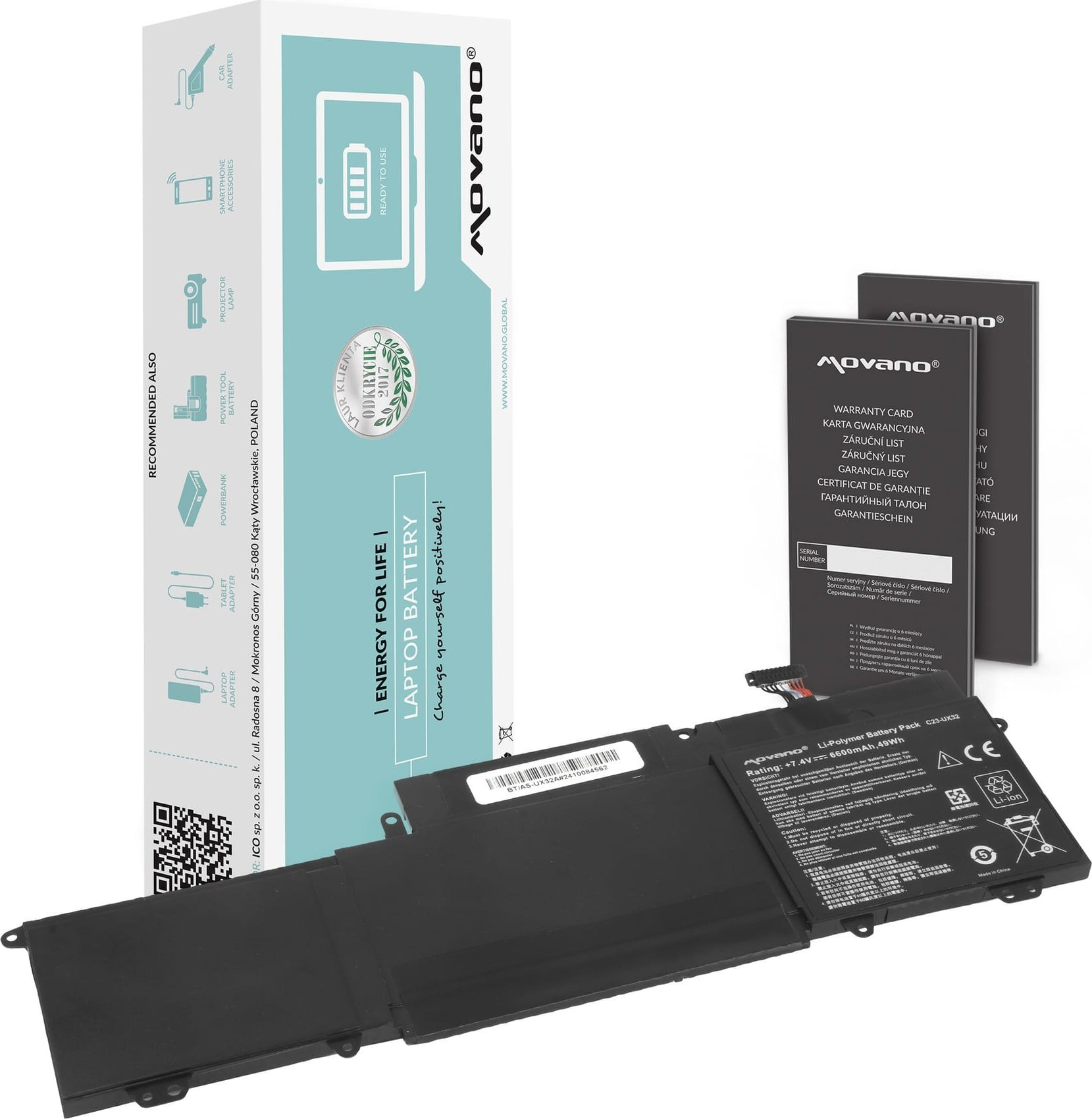 Bateria Movano do Asus ZenBook UX32A, UX32LA, UX32VD