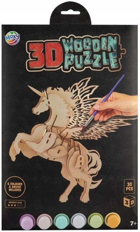 *****Drewniane puzzle 3D Jednorożec 11698