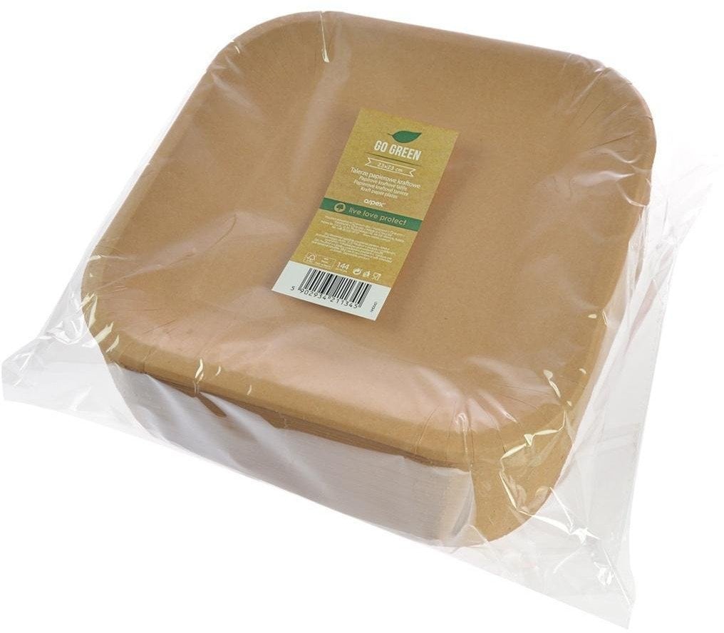 Talerze papierowe kraftowe 23cm 144szt