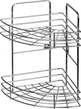 Koszyk prysznicowy Galicja Półka łazienkowa narożna pod prysznic 2-poziomowa chrom