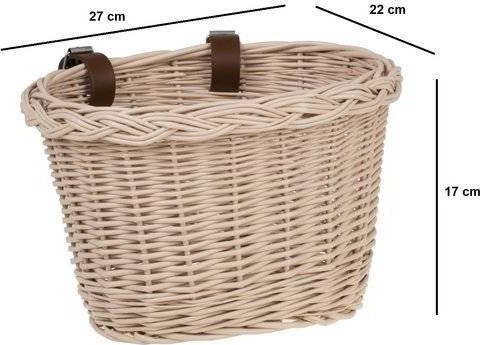 WickerPL AKCESORIA ROWEROWE KOSZ NA ROWER DZIECIĘCY W KOLORZE beżowym 27X22 H17 CM