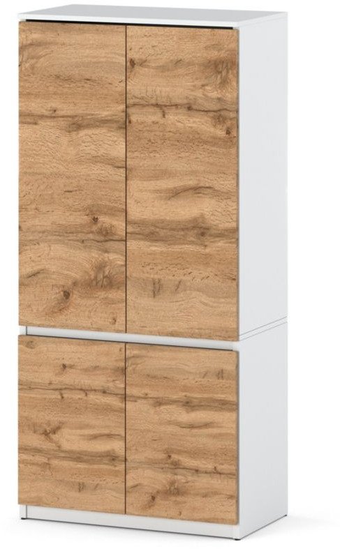 Szafa Nowoczesna Garderoba Do Przedpokoju Posti 80cm Biały Mat Dąb Wotan
