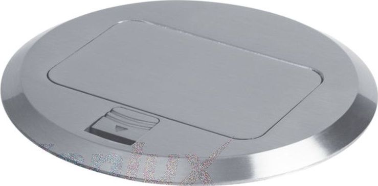 Kanlux Puszka podłogowa POP-UP okrągła metalowa 1+1/2 gniazd M45 / aluminium BIURO+ 28311