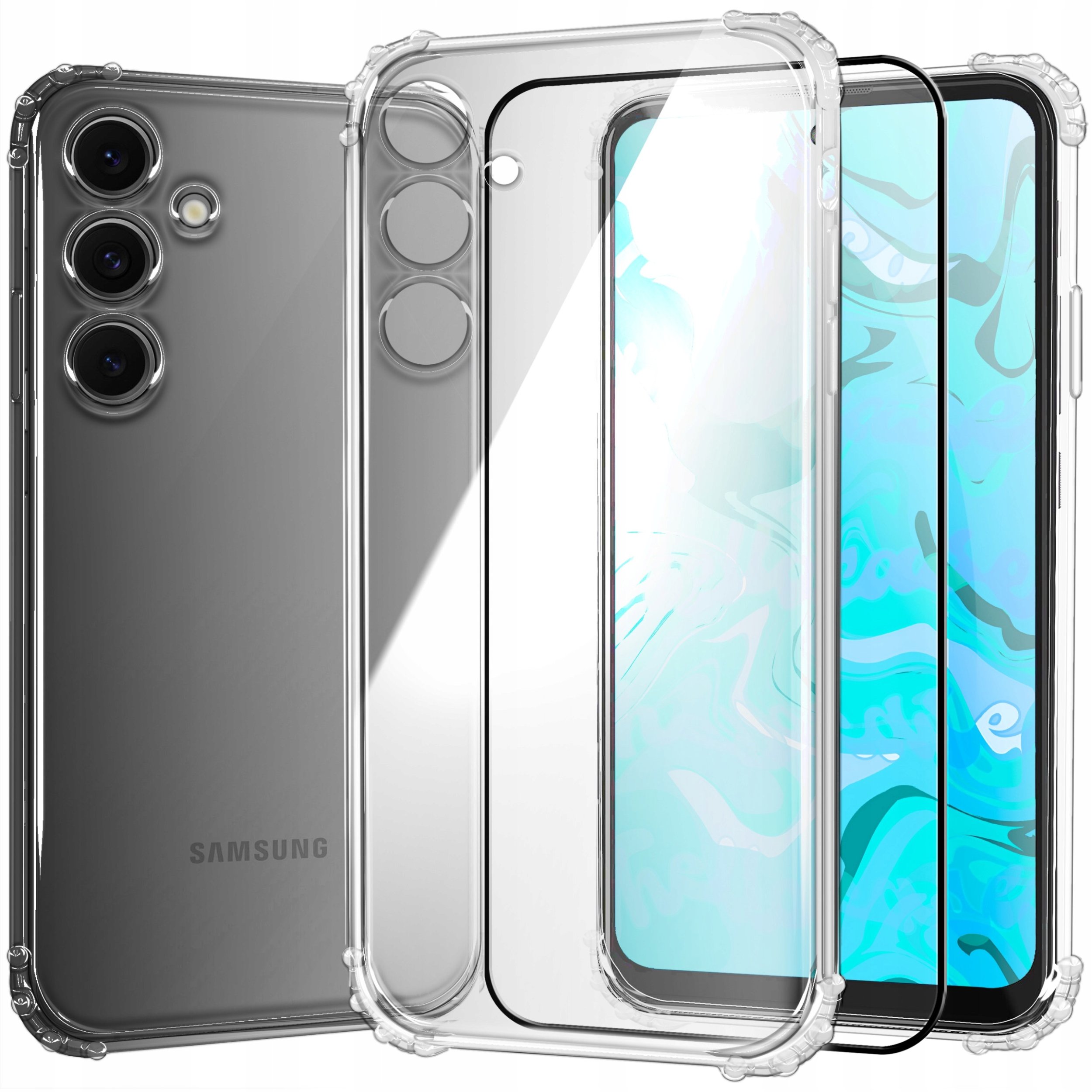 ETUI PANCERNE DO SAMSUNG GALAXY S24 FE | CASE SILIKON GUMOWE SLIM | SZKŁO