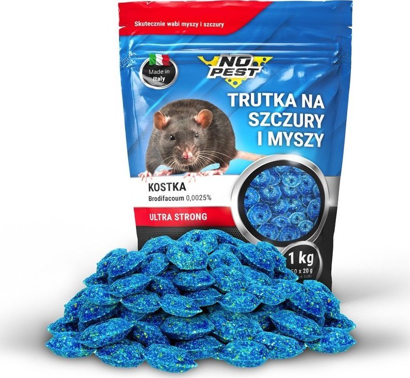 NO PEST Trutka na Szczury i Myszy 1kg Środek Trucizna Substancja Kostka na Myszy Szczury Gryzonie