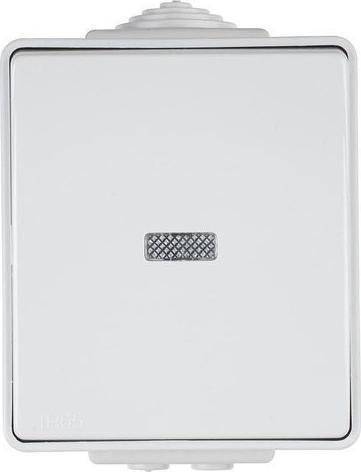 Efapel EFAPEL WATERPROOF48 ŁĄCZNIK 1-BIEGUNOWY Z PODŚWIETLENIEM N/T IP65 BIAŁY 48012 CBR