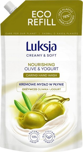 Luksja Luksja Creamy & Soft Kremowe mydło w płynie Oliwka i Jogurt 900 ml opakowanie uzupełniające