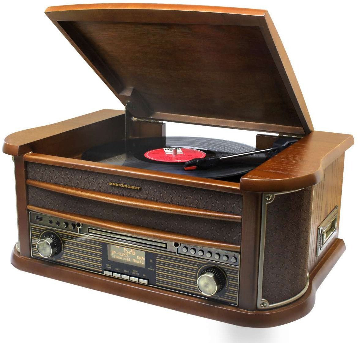 GRAMOFON SOUNDMASTER NR565DAB CD/MP3 KASETA USB BT FM, NAGRYWANIE USB, 2x5W