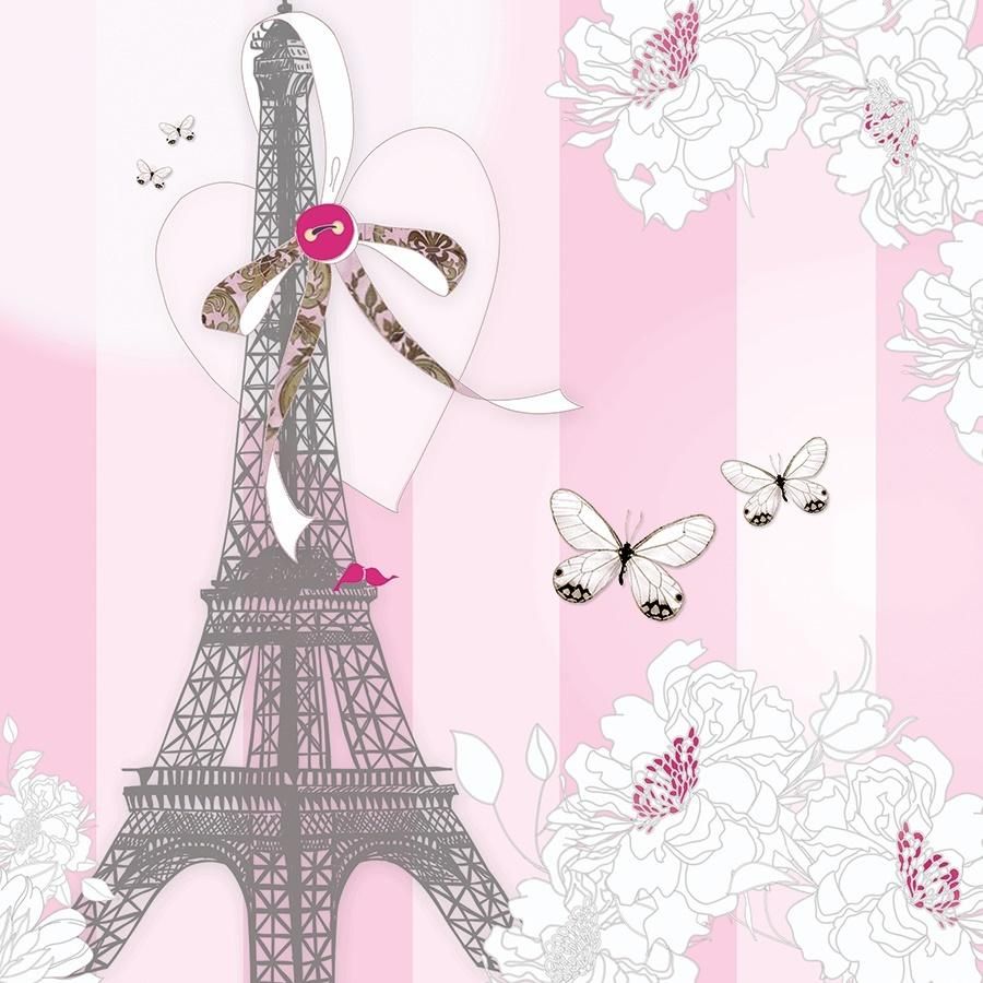 Clear Creation Karnet Swarovski kwadrat Wieża Eiffla i motyl (CL0525)