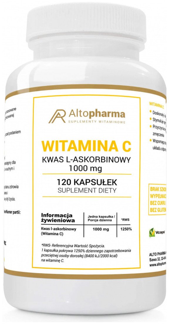 ALTOPHARMA_Witamina C Kwas L-Askorbinowy 1000 mg suplement diety 120 kapsułek