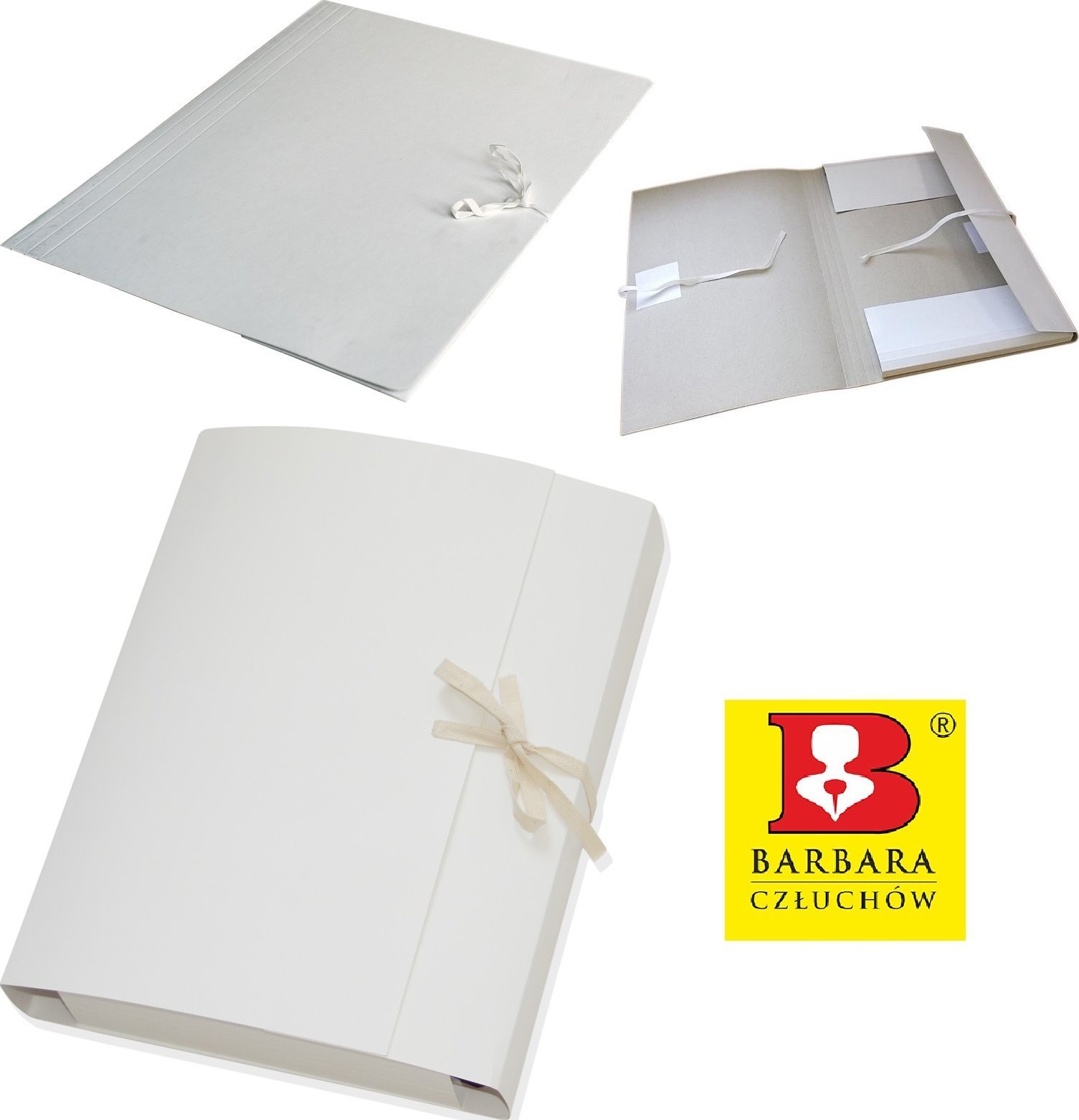 Barbara Teczka kartonowa wiązana A4/35mm/350g biały
