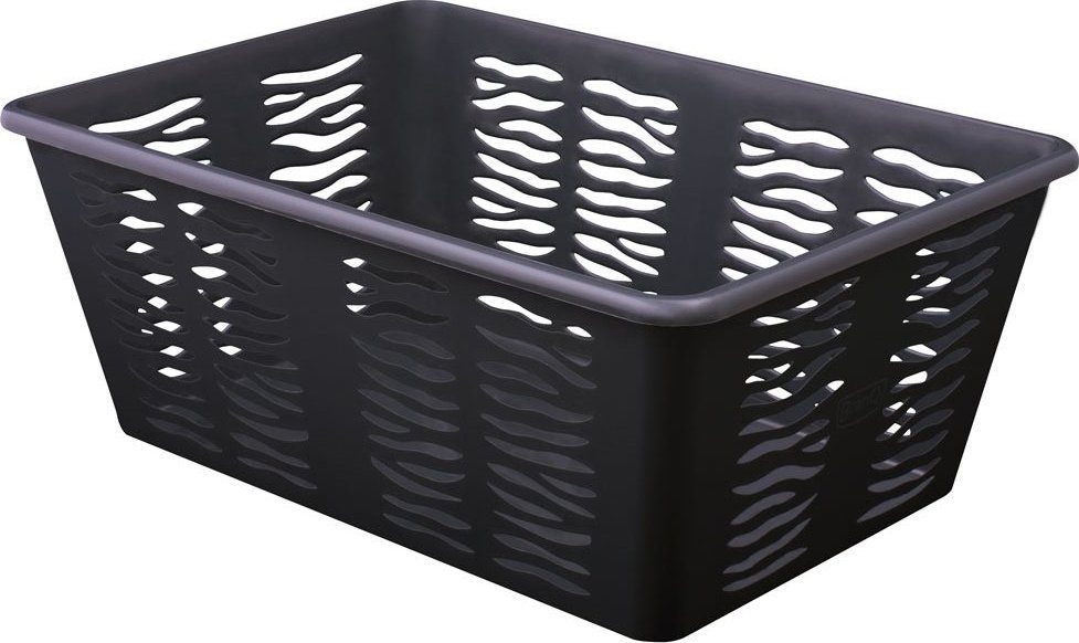 Branq BRANQ - Koszyk ażurowy Zebra - Z4 - uniwersalny plastikowy - antracytowy - 36x25x15 cm