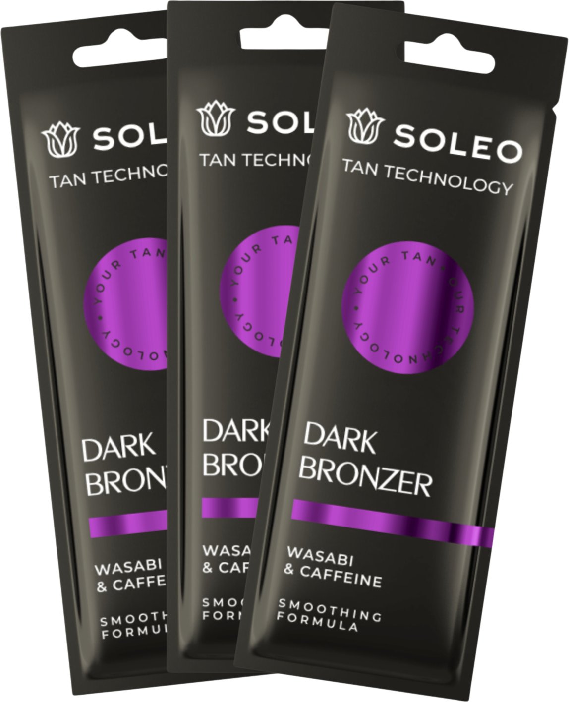 Soleo Tan Technology Dark Bronzer Mocny Bronzer Do Opalania x3szt 15ml